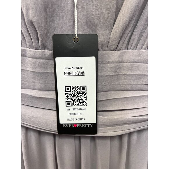 Ever Pretty NWT Gray Chiffon Fit and Flare Special Occasion Gown - Picture 7 of 11